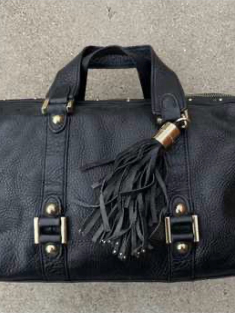 Juicy couture Black Leather Tassel Satchel Handbag